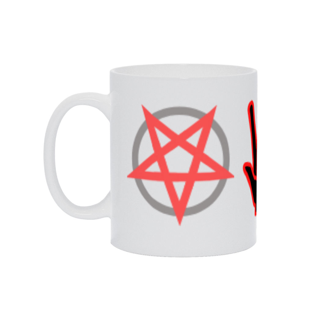 Horns, Bomb, Pentagram Red & Black Emote Mug | whimsicalblasphemy's ...