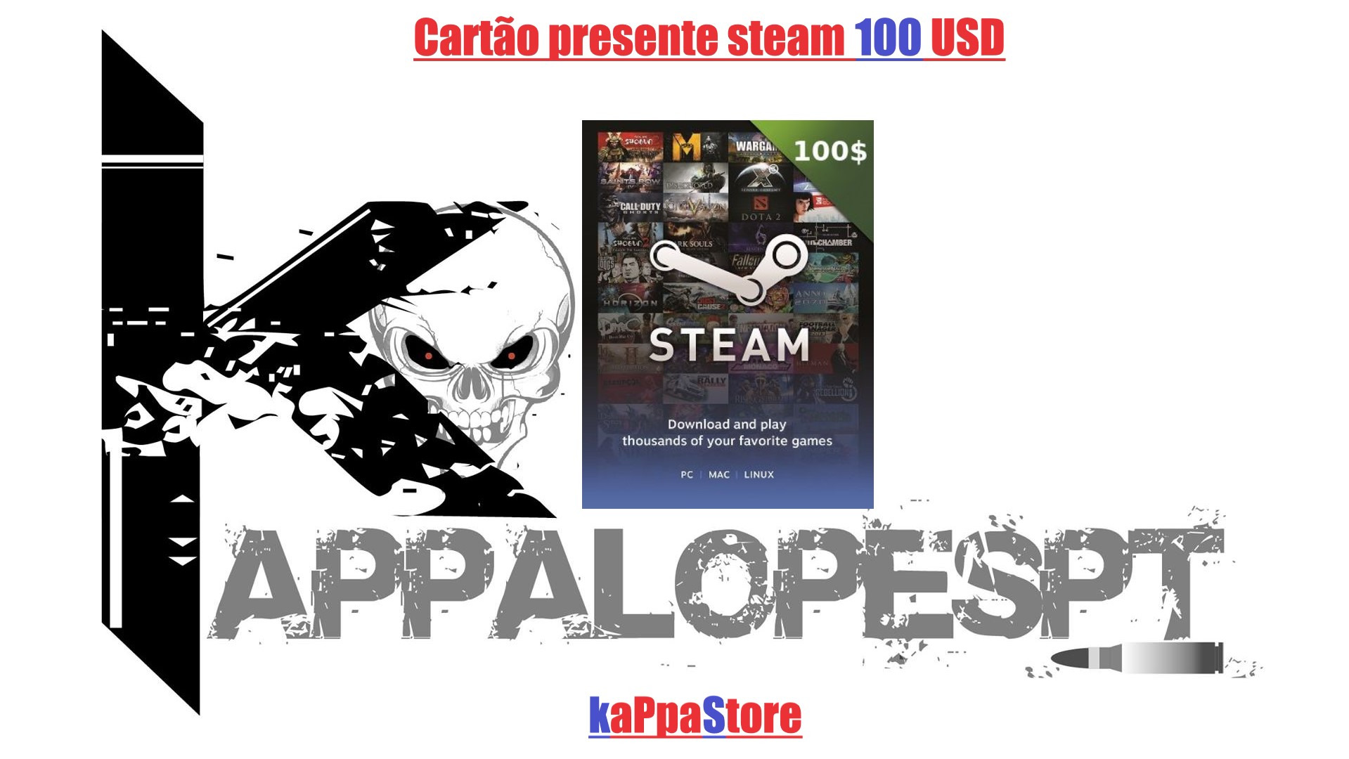 Cartão Steam 100 Reais Créditos Steam