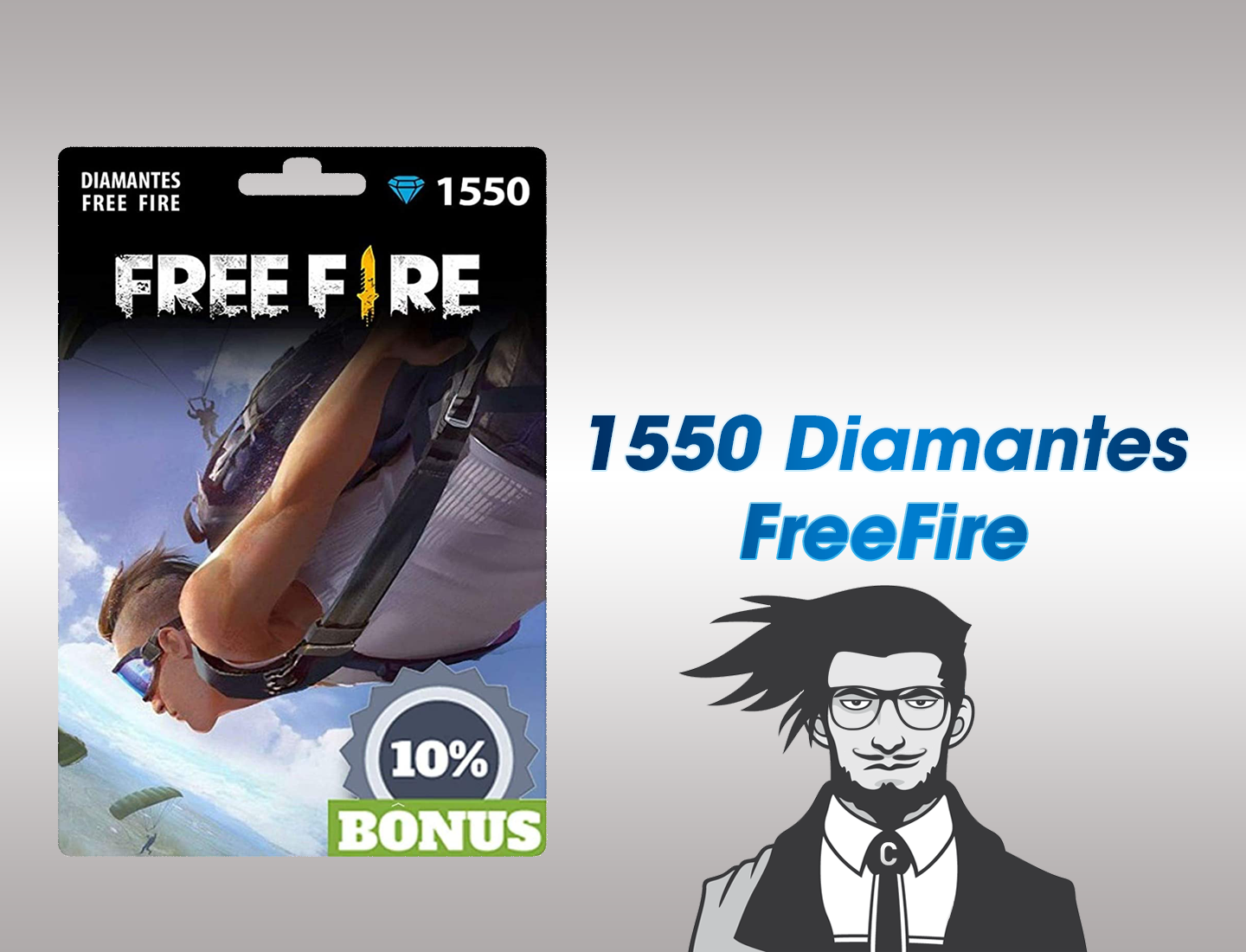 Free Fire 1550 Diamantes Gift Card 