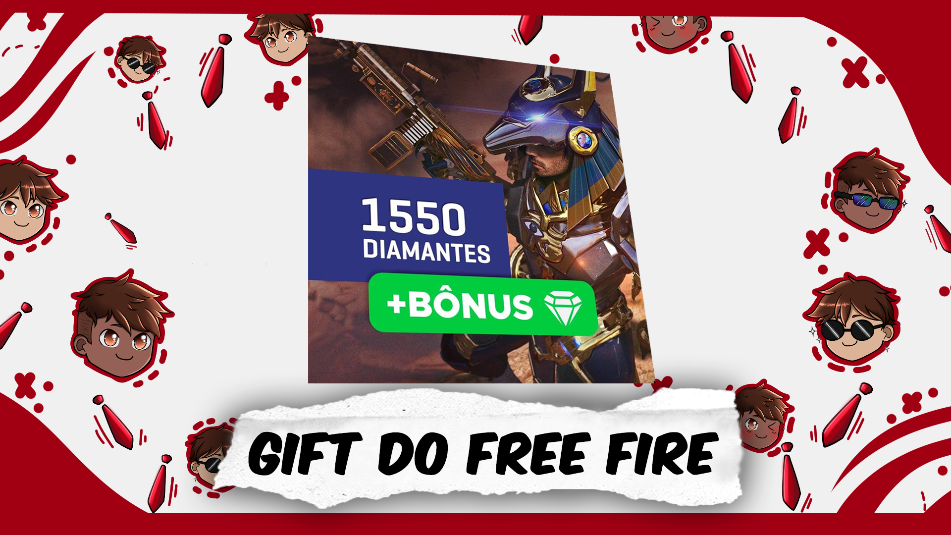 Free Fire 1550 Diamantes Gift Card 