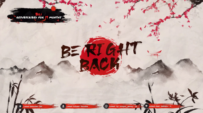 StreamElements Japan Ink Package Be Right Back Scene Twitch