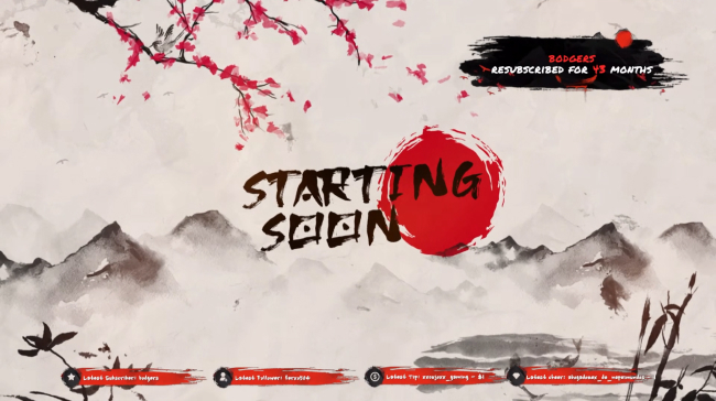 Streamelements Japan Ink Package Starting Soon Scene Scene Twitch