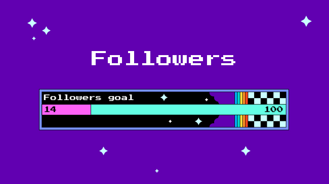 Pixel Neon - Followers Goal Widget