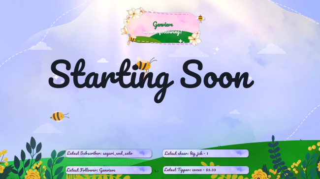 Streamelements Animated Spring Package Starting Soon Scene Scene